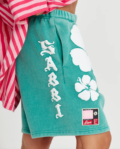 The Happy Hibiscus Shorts - Green
