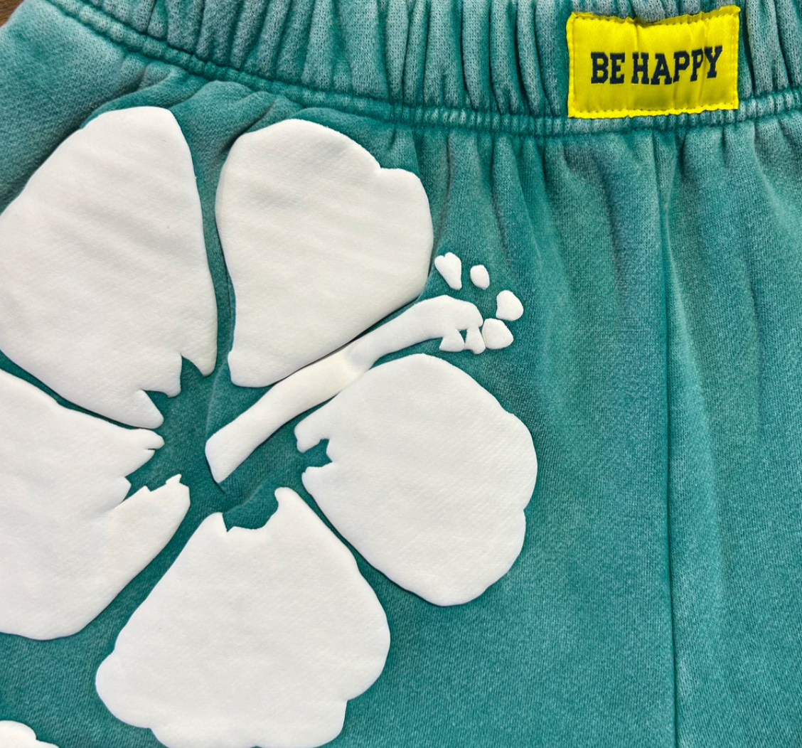 The Happy Hibiscus Shorts - Green