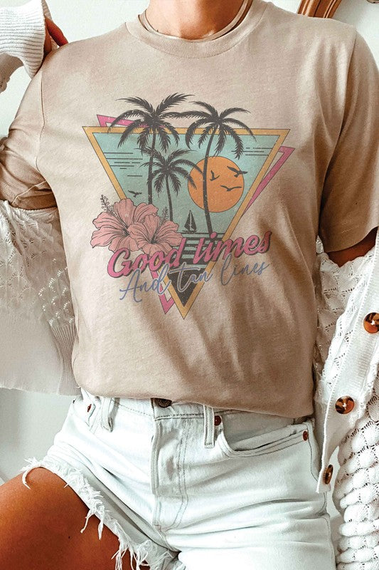 GOOD TIMES AND TAN LINES Graphic Tee