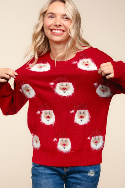 Haptics Santa Sparkle Brushed Sweater