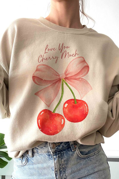 LOVE YOU CHERRY MUCH Graphic Sweatshirt