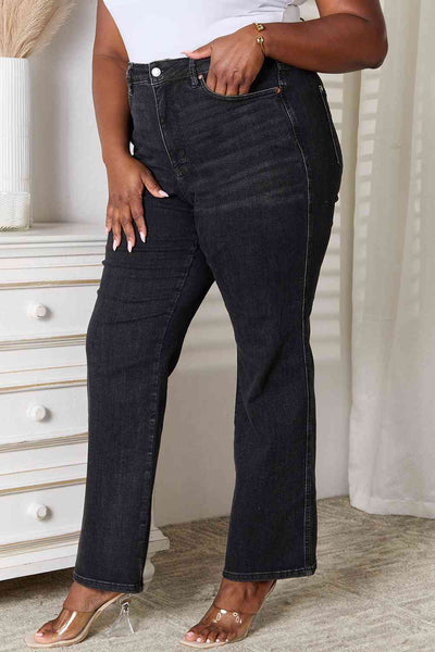 Judy Blue Tummy Control Washed Black Straight